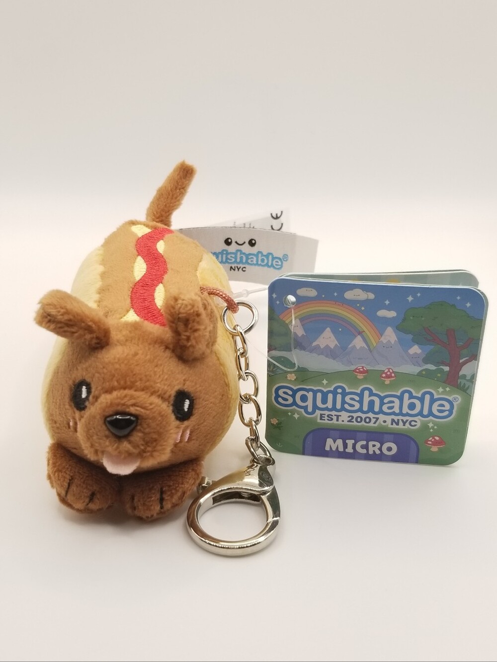 Squishable Micro Dachshund Hot Dog Plush Keychain Bag Charm